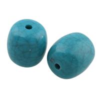 Acryl Kraal, Drum, imitatie turkoois, blauw, 15x13.50x13.50mm, Gat:Ca 1mm, Ca 270pC's/Bag, Verkocht door Bag