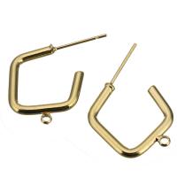 Brass Earring Stud Component plated with loop 0.5mm Approx 0.8mm Sold By Lot