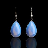 Sea Opal Earrings brass earring hook Teardrop for woman Sold By Pair
