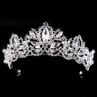 Zinc Alloy Tiaras with Crystal Crown platinum color plated for bridal & faceted & with rhinestone lead & cadmium free 55mm Sold By PC