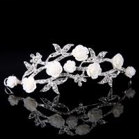 Zinc Alloy Tiaras with Resin Crown platinum color plated for bridal & with rhinestone lead & cadmium free 50mm Sold By PC