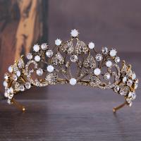 Zinc Alloy Tiaras with Crystal Crown antique bronze color plated for bridal & faceted & with rhinestone lead & cadmium free 65mm Sold By PC