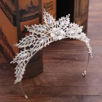Zinc Alloy Hair Band with Crystal Flower platinum color plated for woman & faceted & with rhinestone lead & cadmium free 50mm Sold By PC
