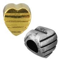 Stainless Steel European Bead Heart plated without troll Approx 5mm Sold By Bag