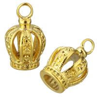 Roestvrij staal Borgtocht instelling, Kroon, gold plated, 10x16.50x10mm, Gat:Ca 2.5mm, 4.5mm, 10pC's/Bag, Verkocht door Bag