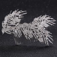 Bridal Decorative Hair Comb Zinc Alloy Flower silver color plated for bridal & with rhinestone lead & cadmium free 150mm Sold By PC
