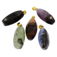 Lace Agate Pendants with brass bail mixed colors Approx Sold By Bag