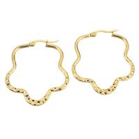 Stainless Steel Hoop Earring gold color plated for woman Sold By Pair
