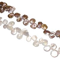 Coin odlad sötvattenspärla pärlor, Freshwater Pearl, naturlig, olika storlek för val, fler färger för val, Hål:Ca 0.8mm, Såld Per Ca 15 inch Strand