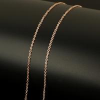 Stainless Steel Oval Chain with plastic spool rose gold color plated Sold By Spool