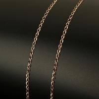 Ovalni lanac od nehrđajućeg čelika, Nehrđajući čelik, s plastična kalem, porasla zlatna boja pozlatom, twist ovalni lanac, 4x2x0.50mm, 20m/spool, Prodano By spool