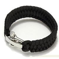 Polyester Survival Bracelet zinc alloy Screw Pin Shackle Unisex 20cm Sold Per Approx 7.8 Inch Strand