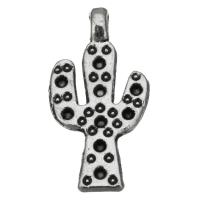 Tibetan Style Pendant Component, Opuntia Stricta, antique silver color plated, 10x20x4mm, Hole:Approx 2mm, Inner Diameter:Approx 1mm, 100PCs/Lot, Sold By Lot