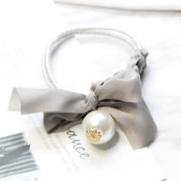 Ponytail Holder Rubber Band with ABS Plastic Pearl & Cloth handmade elastic & for woman 50-60mm Sold By Bag