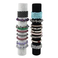 velours de coton affichage de bracelet, avec bois, pilier, normes différentes pour le choix, plus de couleurs à choisir, Vendu par PC