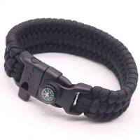Survival Bracelets Polyester Cord Built-in Blade & with a fire stick & with compass & Unisex 25mm Length Approx 9 Inch Sold By Lot