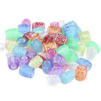 Silver Accent Acrylic Beads Drum mixed colors Approx 3-4mm Sold By Bag