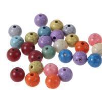 Akryl smycken pärlor, Rund, imitation turkos, blandade färger, 10mm, Hål:Ca 1mm, 50PC/Bag, Säljs av Bag