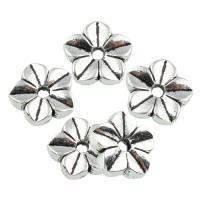 Cink Alloy zan perle, Cvijet, starinski srebrne boje pozlaćen, dovesti i kadmija besplatno, 11x3mm, Rupa:Približno 1.5mm, 760računala/Torba, Prodano By Torba