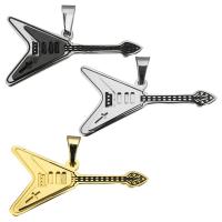 Stainless Steel Pendants Guitar plated Approx Sold By PC