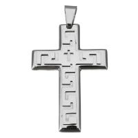 Nehrđajućeg čelika križa Privjesci, Nehrđajući čelik, izvorna boja, 40x60x5mm, Rupa:Približno 6x10mm, Prodano By PC