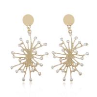 Zinc Alloy Drop Earring with ABS Plastic Pearl stainless steel post pin gold color plated for woman lead & cadmium free Sold By Pair