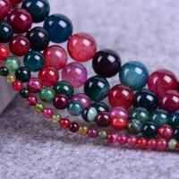 Prirodni Rainbow ahat perle, Rainbow Agate, Krug, različite veličine za izbor, Prodano Per Približno 15.3 inčni Strand