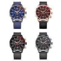 Leather with Glass & Stainless Steel & Zinc Alloy plated Life water resistant & adjustable & for man Sold By PC