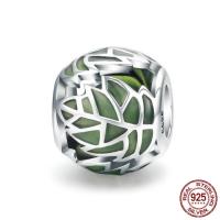 Thailand Sterling Silver European Bead Round without troll & enamel & hollow Approx 4.5-5mm Sold By PC