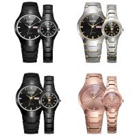 DOM® Watch Collection Tungsten Steel with Glass & Stainless Steel Janpanese watch movement Life water resistant & Unisex & for couple & with rhinestone plated Sold By PC