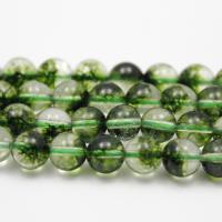 Perle prirodne kvarca, Vedro Kvarc, Krug, različite veličine za izbor, zelen, Prodano Per Približno 15.7 inčni Strand