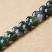 Agate perle, Ahat, Krug, prirodan, različite veličine za izbor, zelen, Prodano Per Približno 15.7 inčni Strand