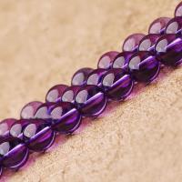 Natural Amethyst Beads Round purple Sold Per Approx 15.7 Inch Strand