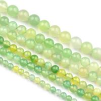 Natural Green Agate Beads Round Sold Per Approx 15.7 Inch Strand