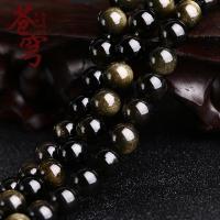 Gold Obsidian Beads Round natural Sold Per Approx 15.7 Inch Strand