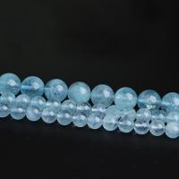 Aquamarine Beads Round natural blue Sold Per Approx 15.7 Inch Strand
