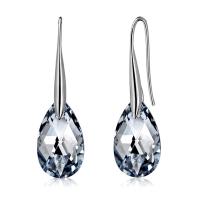 925 Sterling Silver Earring with Austrian Crystal real silver plated hypo allergic & for woman & faceted 28mm Sold By Pair