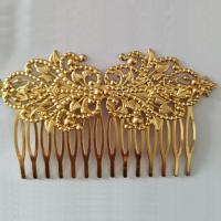 Decorative Hair Combs Brass with Iron plated for woman nickel lead & cadmium free Sold By Bag