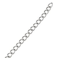 Rustfrit stål Oval Chain, Stainless Steel, twist oval kæde, oprindelige farve, 0.6x3x4mm, 100m/Lot, Solgt af Lot