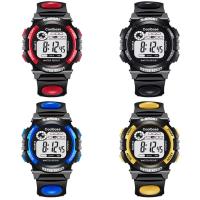 plástico ABS Pulsera de reloj, con acero inoxidable & Acrílico, siete colores intermitente & para  los niños & diverso tamaño para la opción & impermeable, más colores para la opción, Vendido por UD