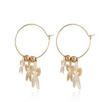Zinc Alloy Drop Earrings with Plastic stainless steel post pin Flower gold color plated for woman nickel lead & cadmium free Sold By Pair