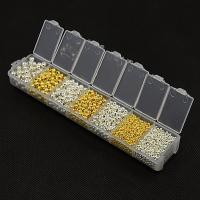 Järn Smycken Pärlor, med Plastlåda, plated, blandad, leda & kadmiumfri, 2-5mm, Hål:Ca 1mm, Ca 140PC/Box, Säljs av Box