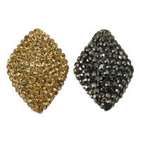 Rhinestone Clay Pave Beads, with rhinestone, more colors for choice, 18-19x23-25x8-10mm, Hole:Approx 1mm, 10PCs/Lot, Sold By Lot