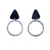 Zinc Alloy Drop Earrings stainless steel post pin Geometrical Pattern plated for woman lead & cadmium free Sold By Pair