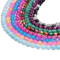 Perles en verre craquelé, Rond, normes différentes pour le choix & craquelure, plus de couleurs à choisir, Trou:Environ 1mm, Vendu par Environ 15.5 pouce brin