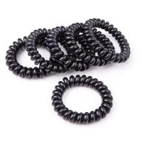 Telefoon draad haar elastische, PVC-plastic, Duurzame & voor vrouw, zwart, 50mm, 10pC's/Lot, Verkocht door Lot
