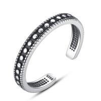 Thailand Sterling Silver Finger Ring Unisex & adjustable & blacken 2.5mm US Ring Sold By PC
