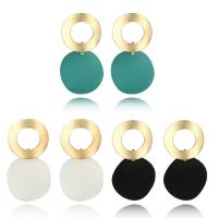 Zinc Alloy Drop Earrings stainless steel post pin plated for woman lead & cadmium free 36mm Sold By Pair