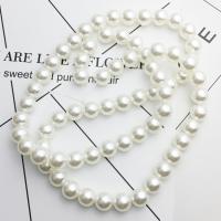 ABS-Kunststoff-Perlen Perle, BeCharmed Perle, Einbrennlack, Bohrung:ca. 0.5mm, Länge ca. 40 ZollInch, 10StrangStrang/Menge, verkauft von Menge