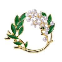 South Sea Shell Brooch Brass with South Sea Shell 24K gold plated for woman & enamel Sold By PC